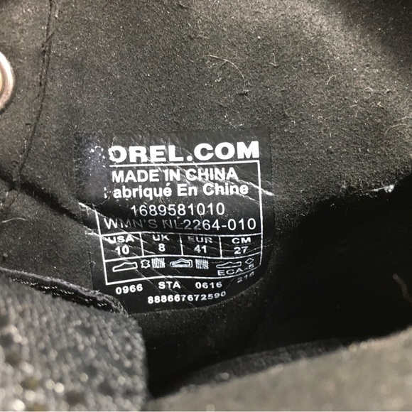 Sorel Women’s NL2264 Black Leather Premium Hidden Wedge Ankle Boots Size 10 - Picture 11 of 11